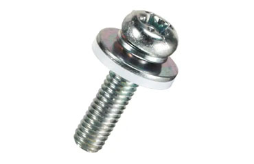 鉄(+) ナベ頭セムス小ねじ P＝3N (バネ座+平座(大)+ナイロンJIS平座組込)(F-0000-S2NE)